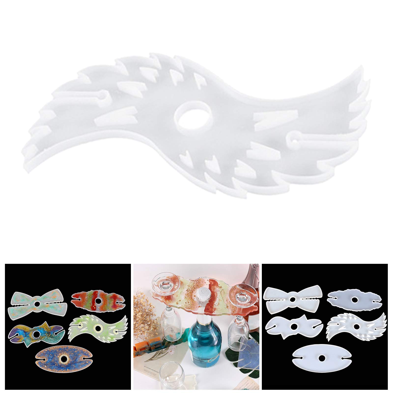 menolana Irregular Wine Rack Resin Mold, Wine Butler Casting Molds, Wine Glass Holder Epoxy Resin Silicon Molds DIY Wine Bottle Holder, Wine Caddy, Home Decor - C