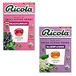 Ricola Sugar Free Elderflower & Ricola Blackcurrent | Swiss Herb Lozenges Drops | Ricola Candy | Herbal Candy | Sugar Free Mint Drop | Herbal Sweet (2 x 40g)