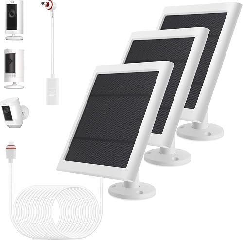 3 Pack Ring Camera Solar Panel Compatible with Spotlight Cam Plus/Pro and Stick Up Cam/Pro