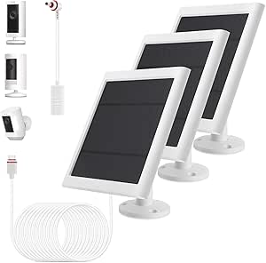 Solar Panel Outdoor for Ring Cameras (White, 3-Pack)