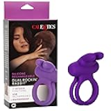 Silicone Rechargeable Dual Rockin’ Rabbit Enhancer, Vibrating Cock Ring for Couple Adult Sex Toy Purple SE-1843-20-3