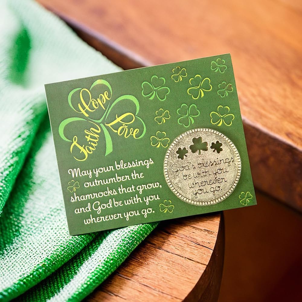 Fun Express Religious St. Patrick’s Day God’s Blessings Pocket Token with Card, 12 Piece