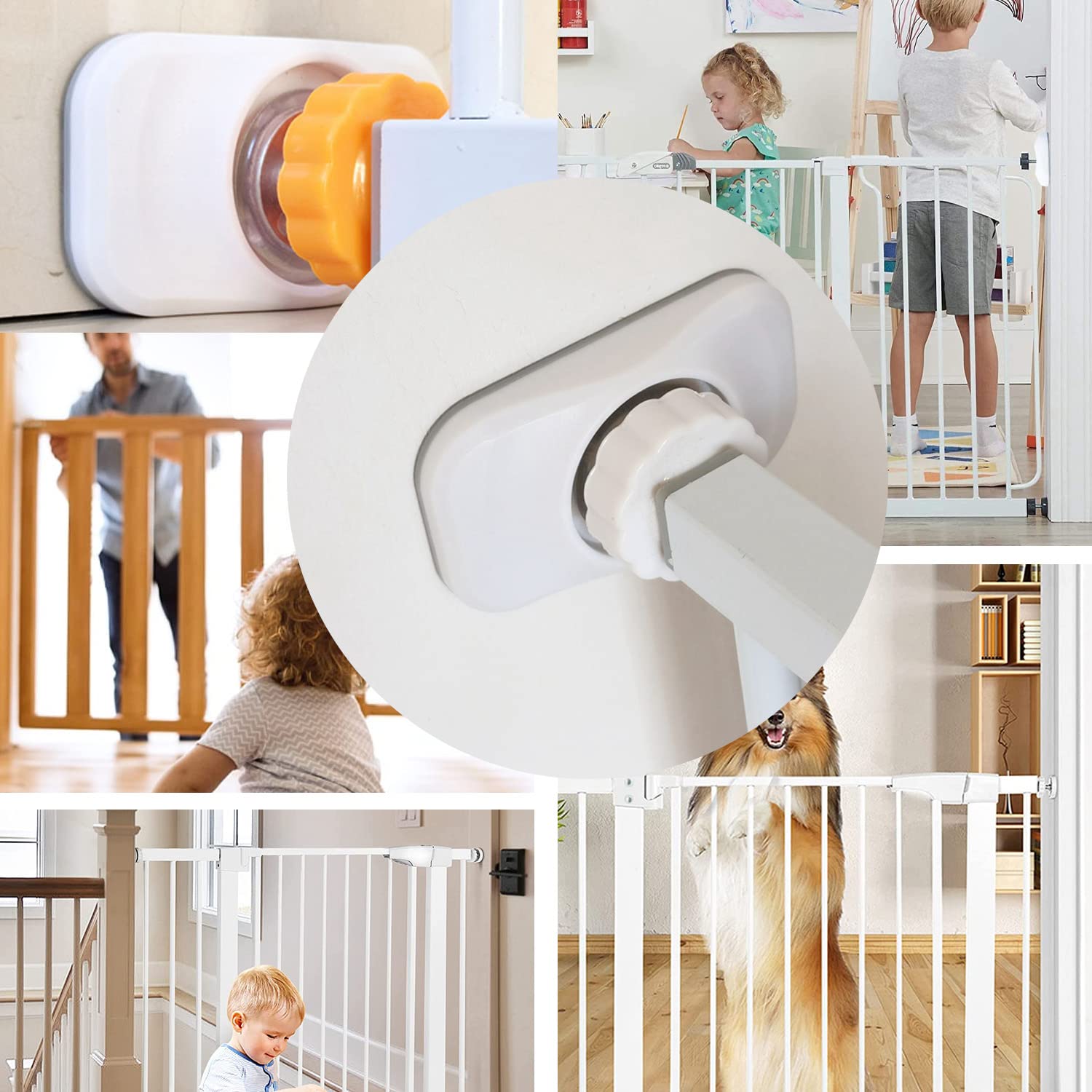 4 protezioni di sicurezza per cancello bambino, parete scale, porte, animali domestici