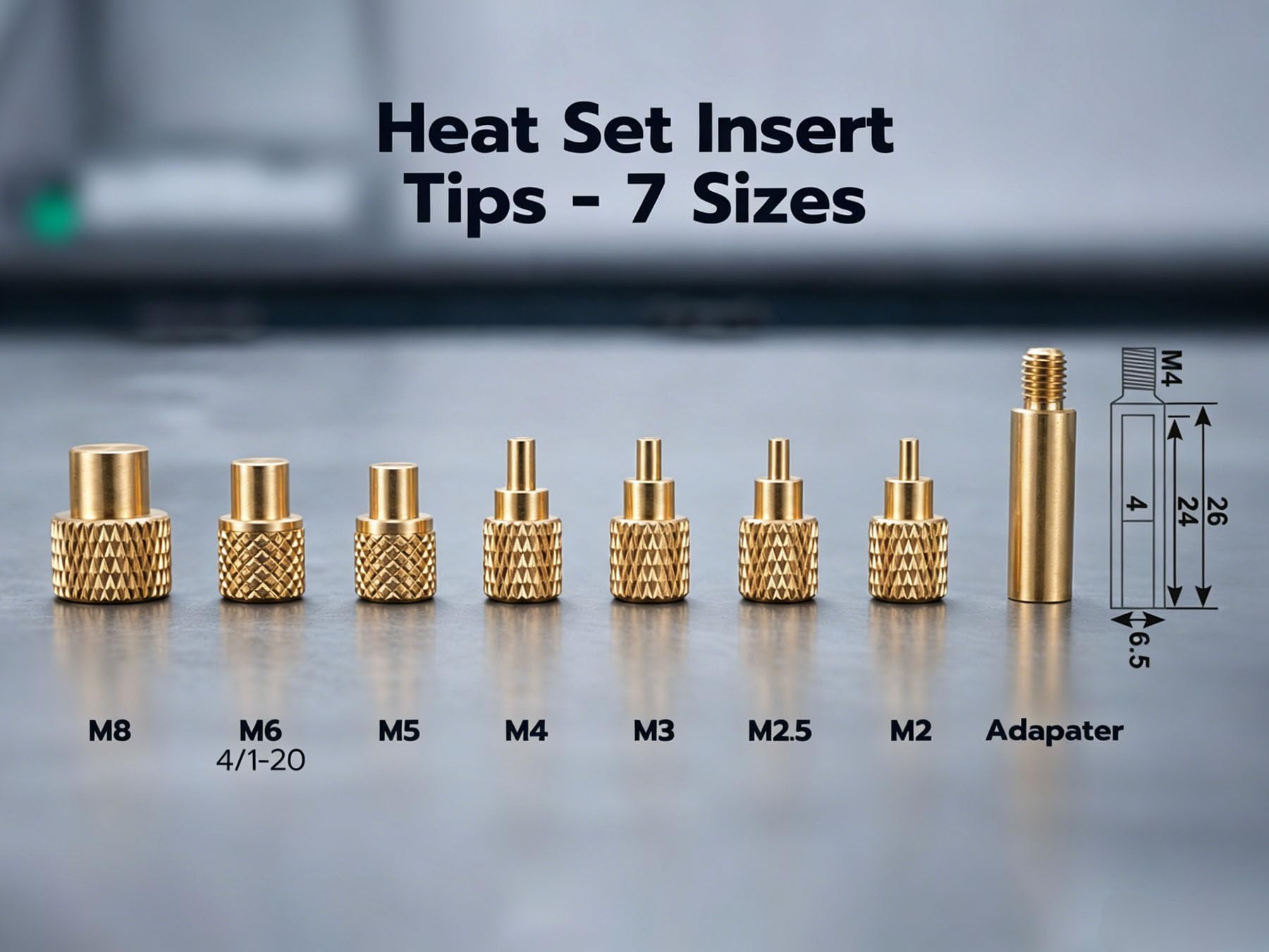 Máquina de prensa de calor vertical de 210 mm de altura de inserción M2-M8 tuercas moleteadas de latón para impresión 3D