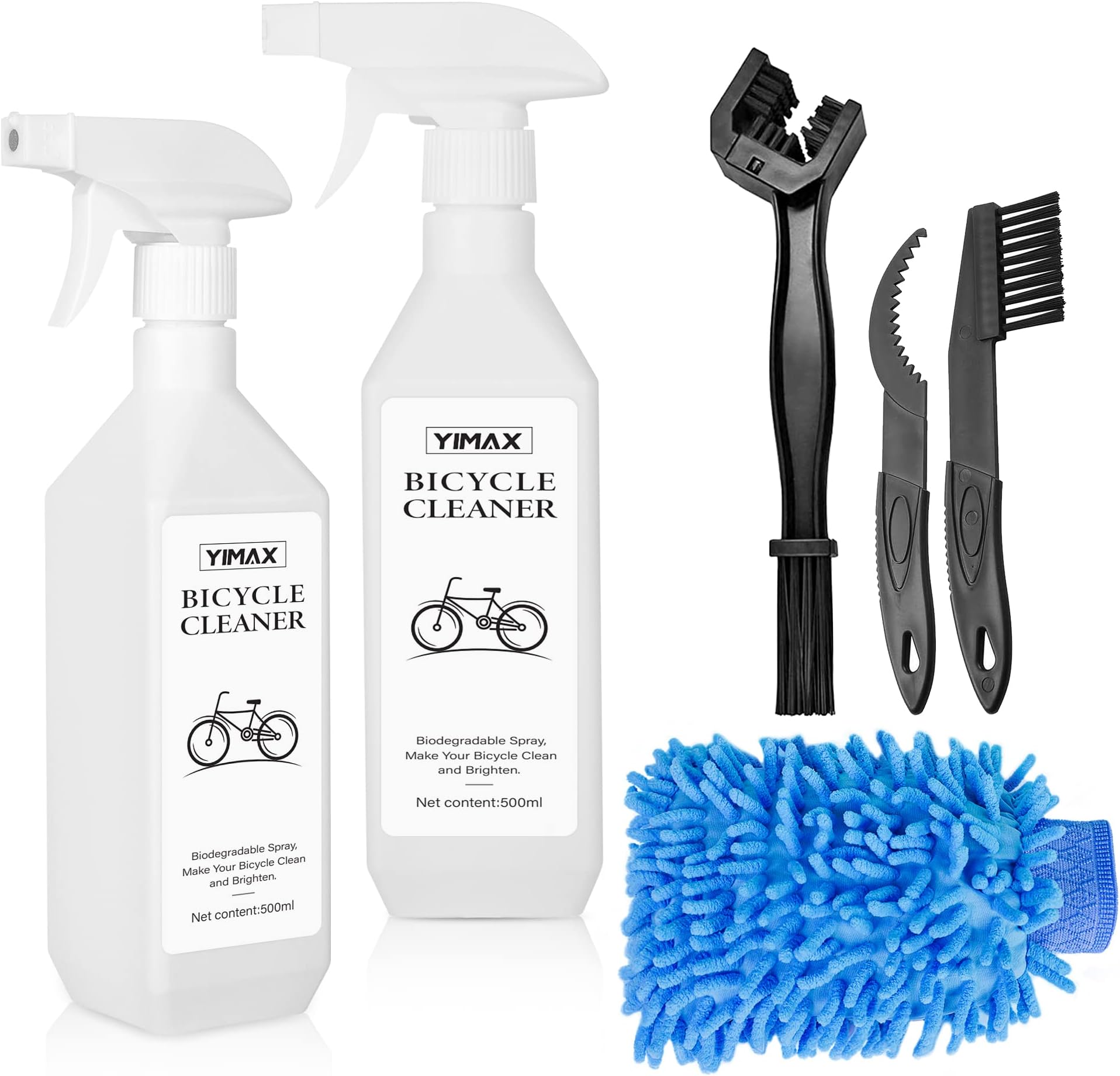 Bike Chain Cleaner, Bike Cleaner Bio Degreaser Bike Chain Cleaner Bike Degreaser Bike Chain Spray with Brushes Cycling Maintenance That Attacks Grease, Oils, Dirt, and Mud | Bike Cleaner Suitable for All Types of Bike (Bike Chain Cleaner-34oz)
