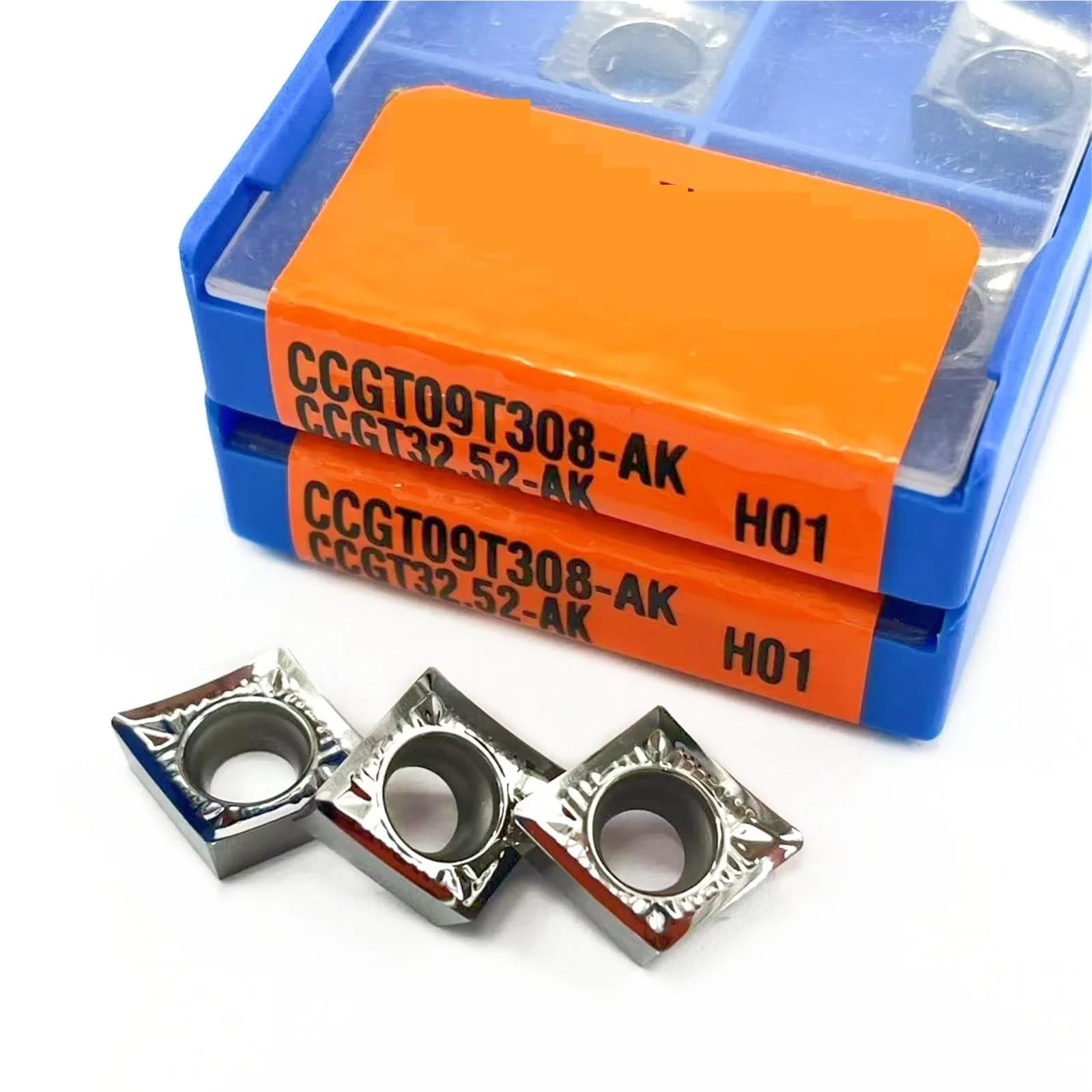 Herramienta De Torneado Corte Interno CNC Indexable Inserción Carburo Aluminio 10 Piezas(CCGT09T302 AK H01)