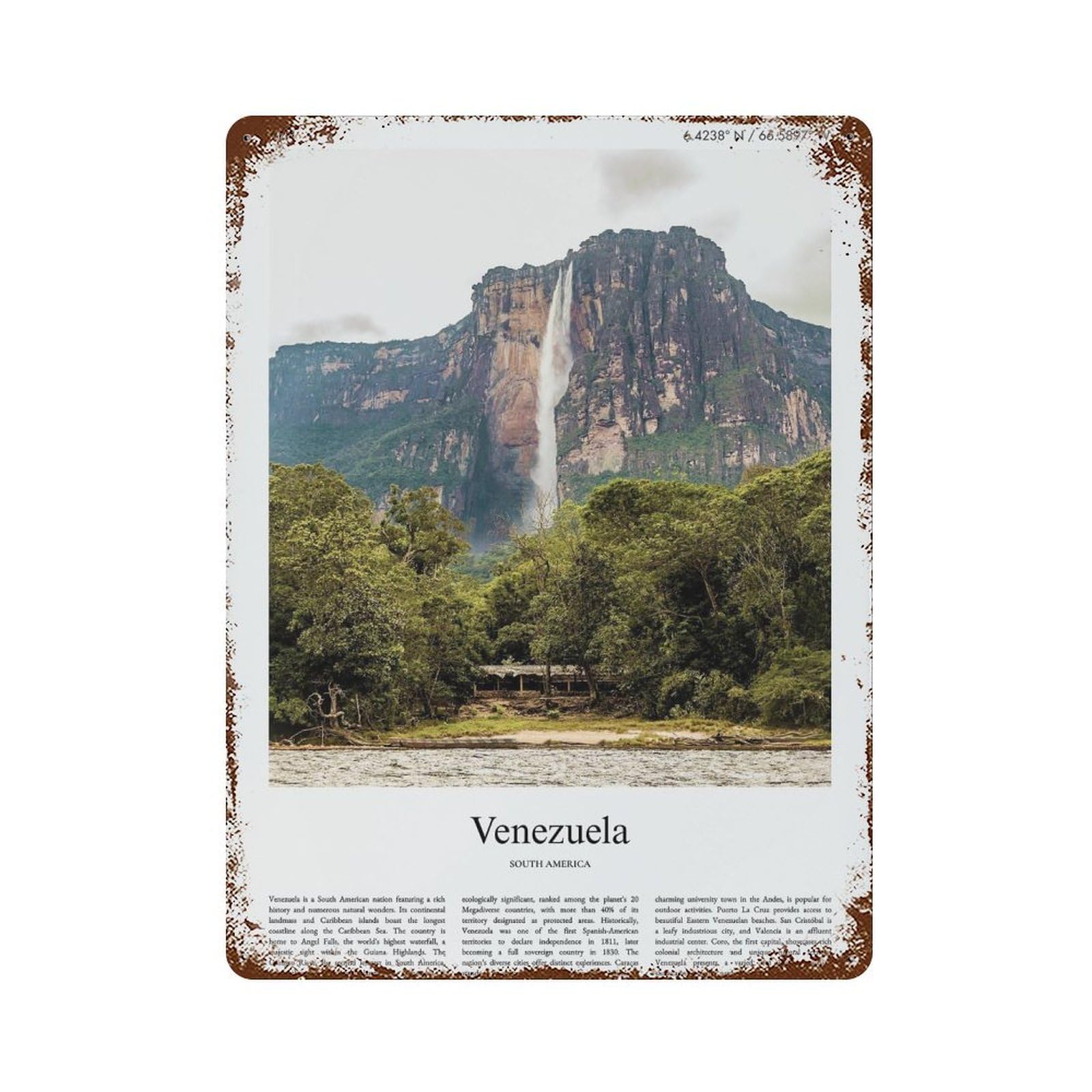 xiaoxiaoshen Venezuela City Scenery Wall Decor Art Metal Tin Poster Modern Home Decor Art Home Bar Shop Decorations Vintage Sign 40x30cm