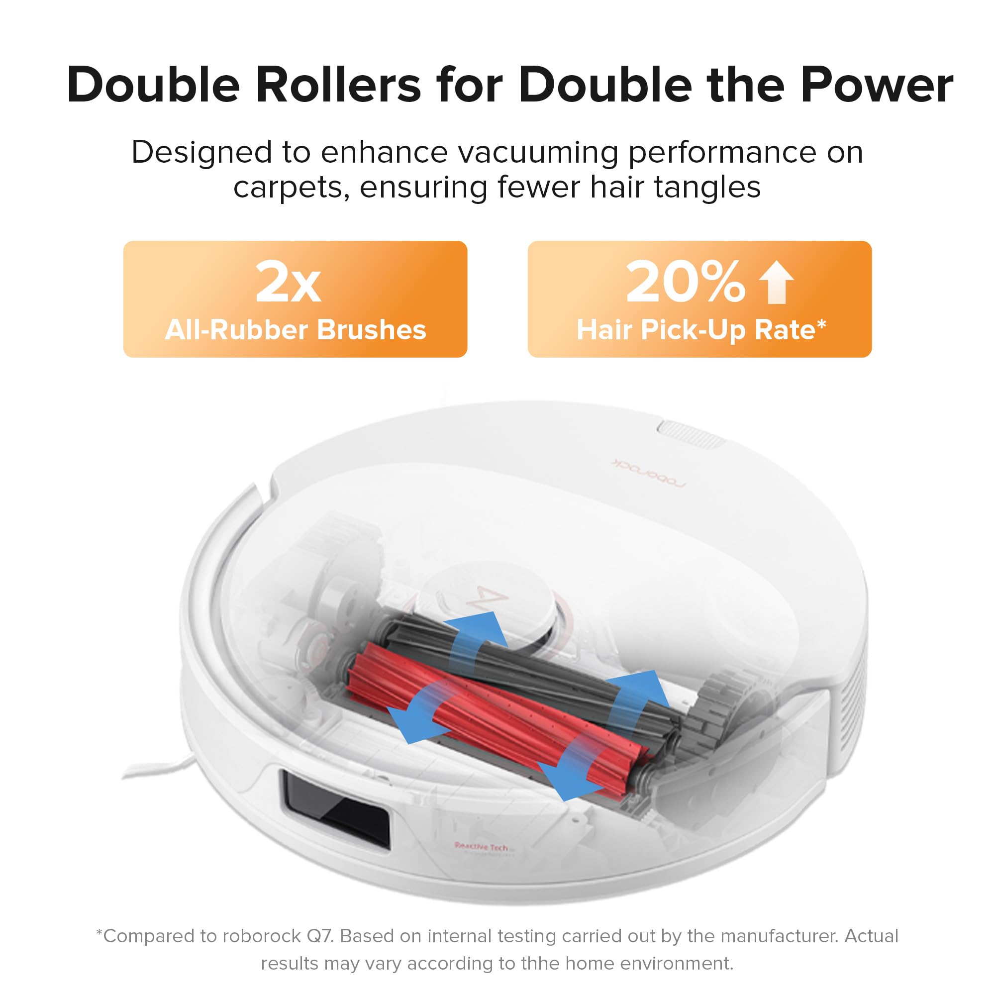 roborock Q8 Max Robot Vacuum and Mop Cleaner, DuoRoller Brush, 5500Pa Strong Suction, Lidar Navigation, Obstacle Avoidance, Multi-Level Mapping, Perfect for Pet Hair view 5