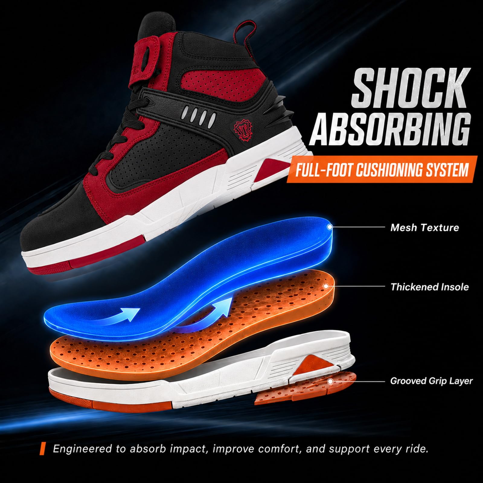 Botas de Moto, Zapatillas Motociclista para Hombre, Calzado Patillas de Cuero, Certificación CE Ventilada & Antideslizantes para Motocross