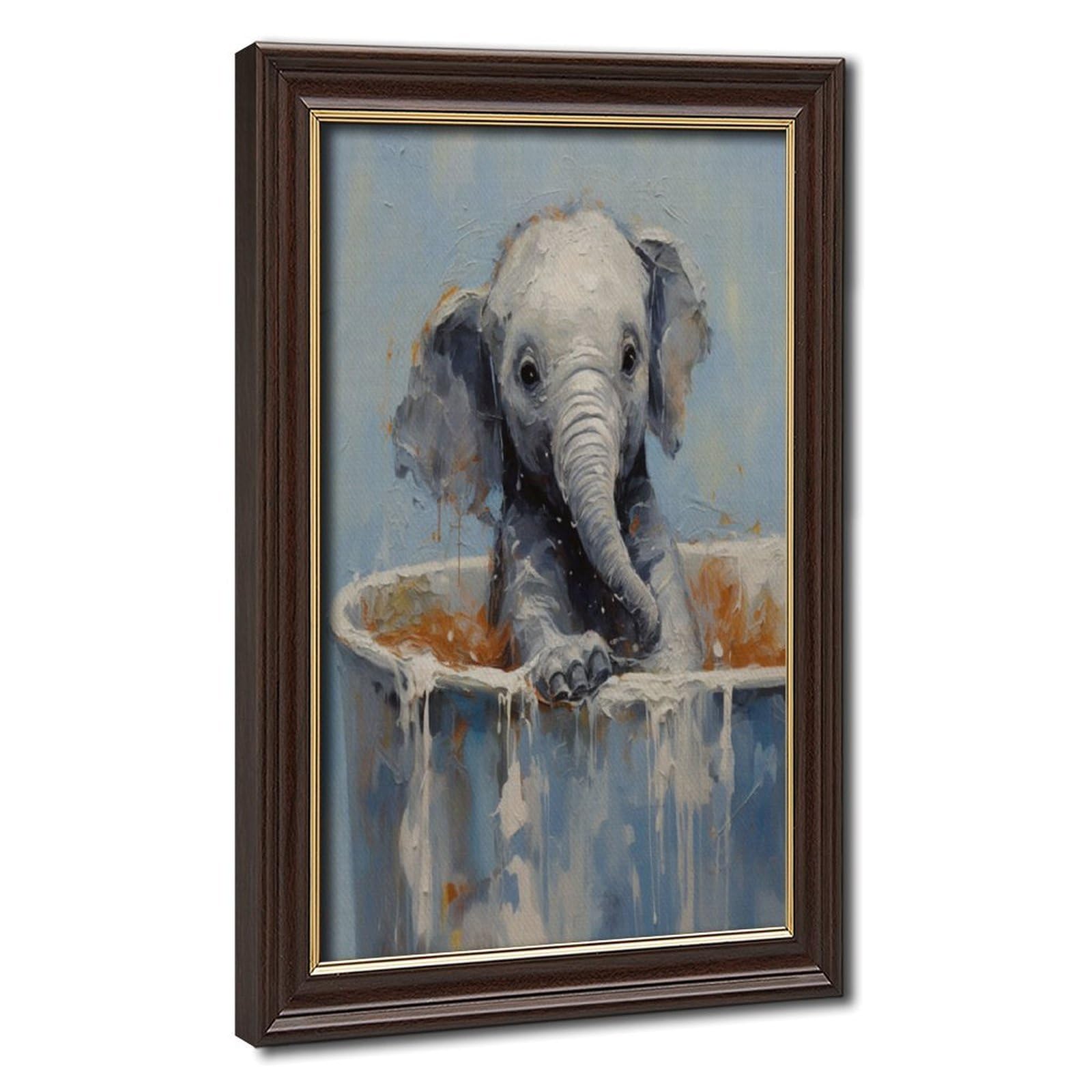 Bareronor Bathroom Elephant Poster Canvas Poster Bedroom Decor Landscape Office Room Decor Gift 24" L X 36" W