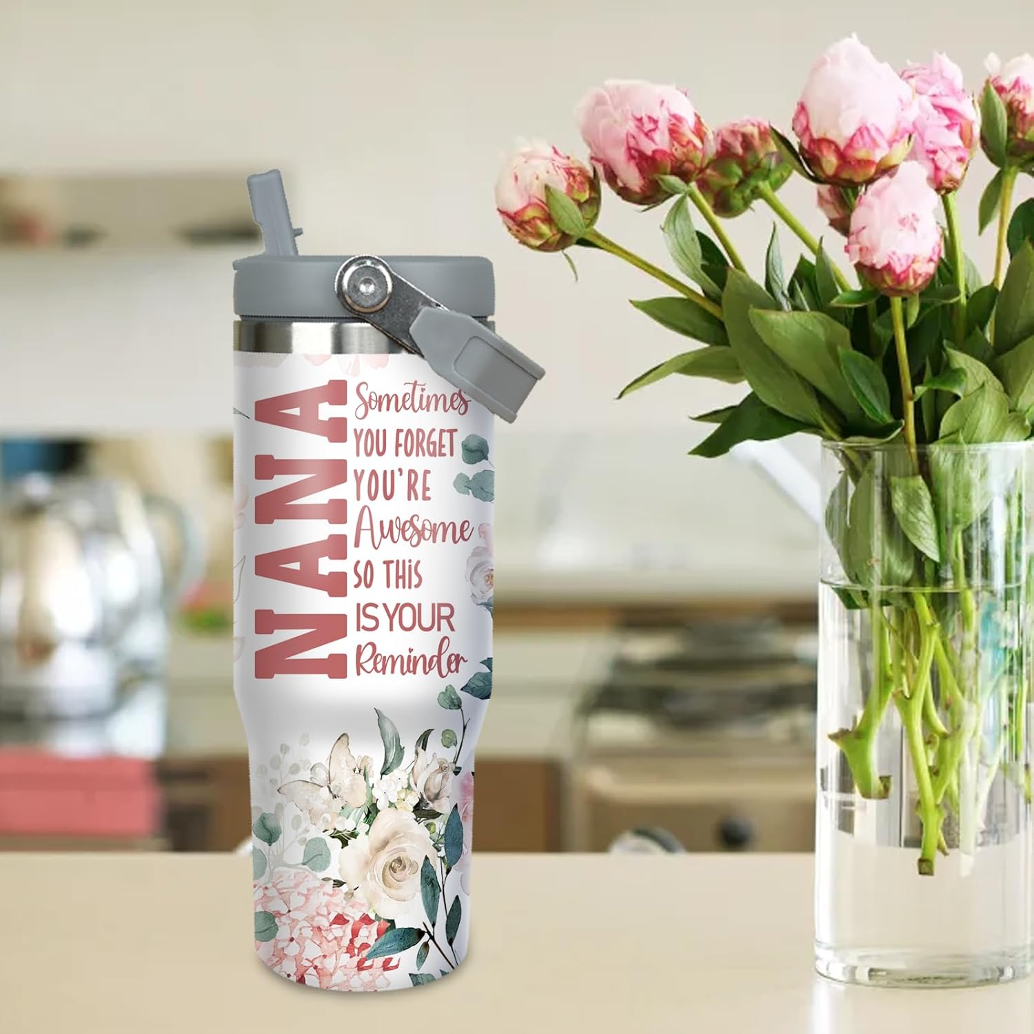 30oz Grandma Tumbler with Handle and Straw, Stainless Steel Insulated Nana Cup with Top Handle and Lid, Grandma Coofee Mug Christmas Birthday Gifts for Grammy/Gigi/Mimi - Image 7