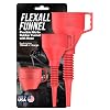FlexAll Funnel Bundle - Long Flexible Funnels with Hose for Automotive Use - Nitrile Rubber Funnels with Handle for Oil Change and Transmission Fluid - Gas, Diesel, Oil - Red Small Large