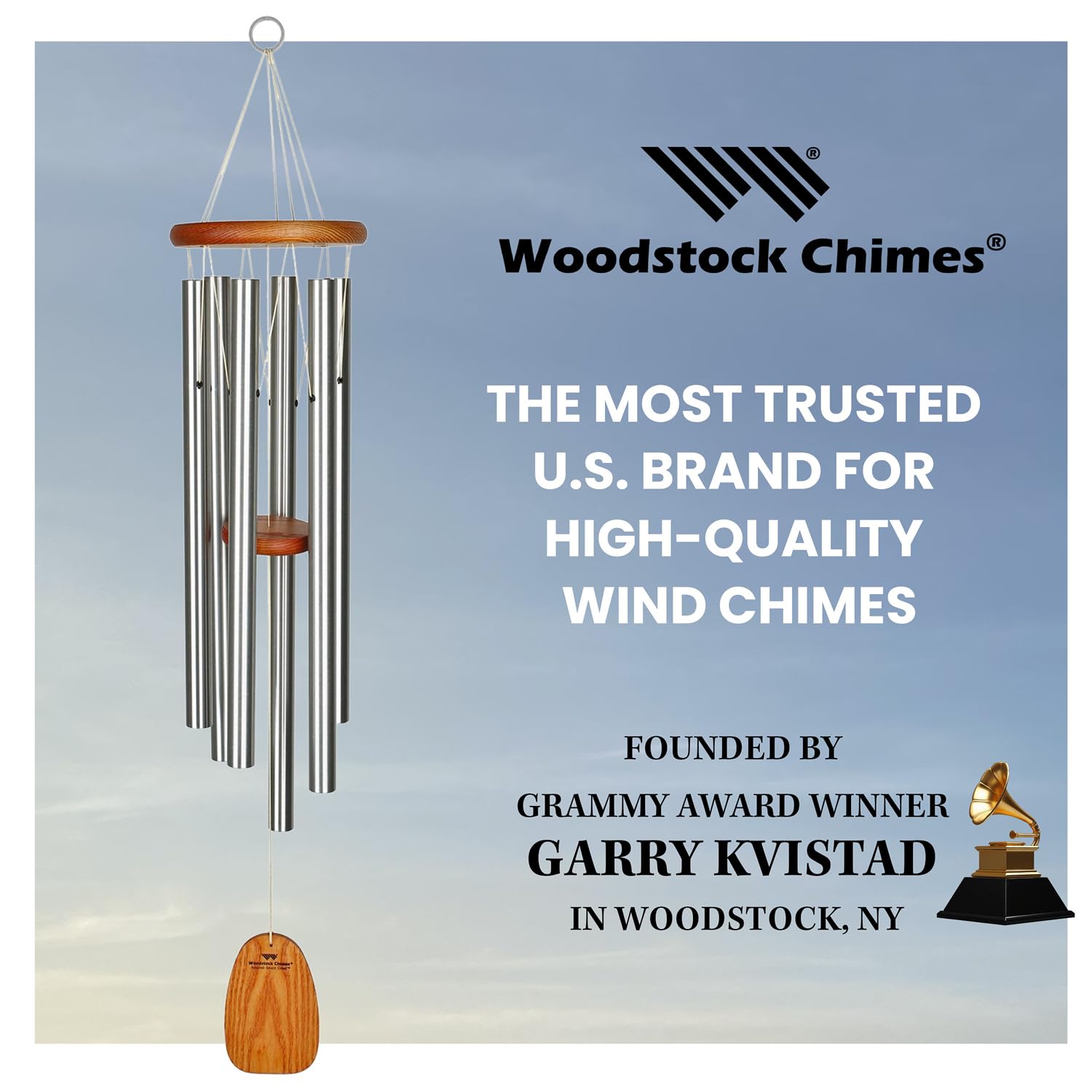 Woodstock Windspiel Amazing Grace, Silber, 101,6 cm