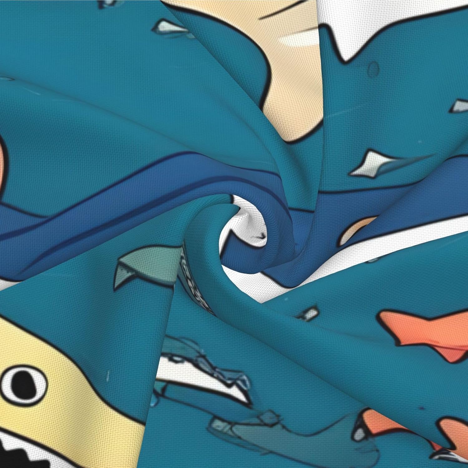 Shark Sailing Imitation Linen Pillowcase -2 Sets, Fashionable Home Decoration, Used for Sofas, Gardens, beds