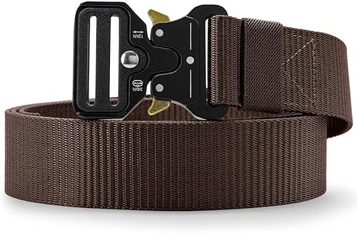 Miniatura 3 de DOOPAI Cinturón táctico, cinturón de hebilla de metal de liberación rápida de estilo militar, cinturones de nailon resistente de 1.5 pulgadas para