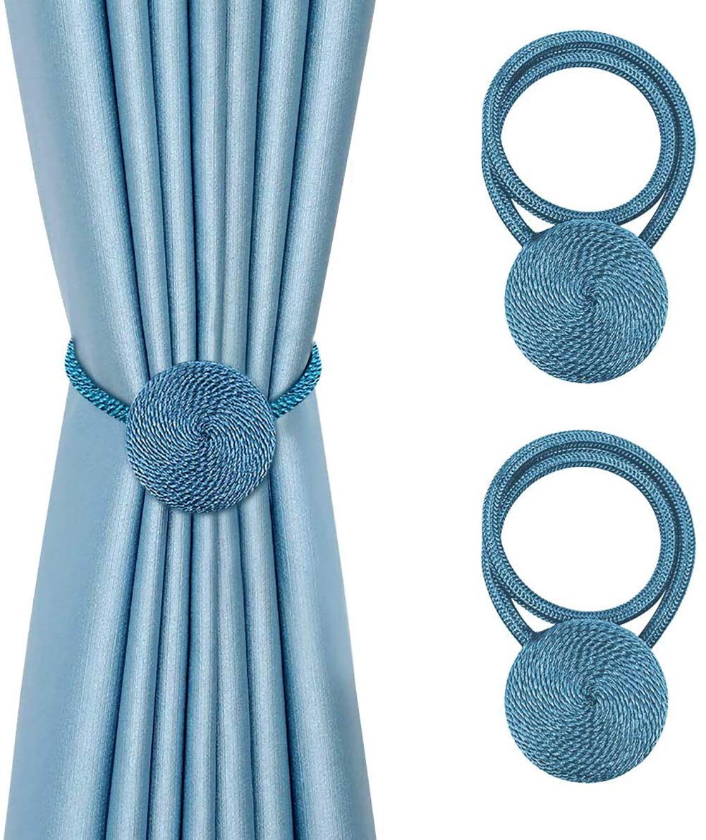 Sujetadores de cuerda y alzapaños magnéticos para cortinas gruesas hebillas de salón color azul