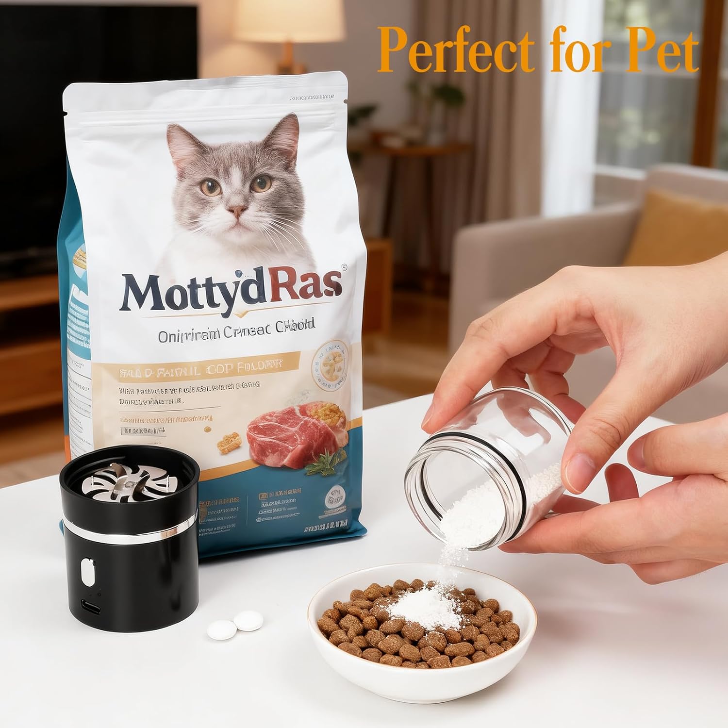 ミニ電動ピルクラッシャー ピルオーガナイザー付き 充電式 洗濯可能 小粒から大粒の錠剤を挽いて粉砕して微粉末に ポータブルで簡単操作