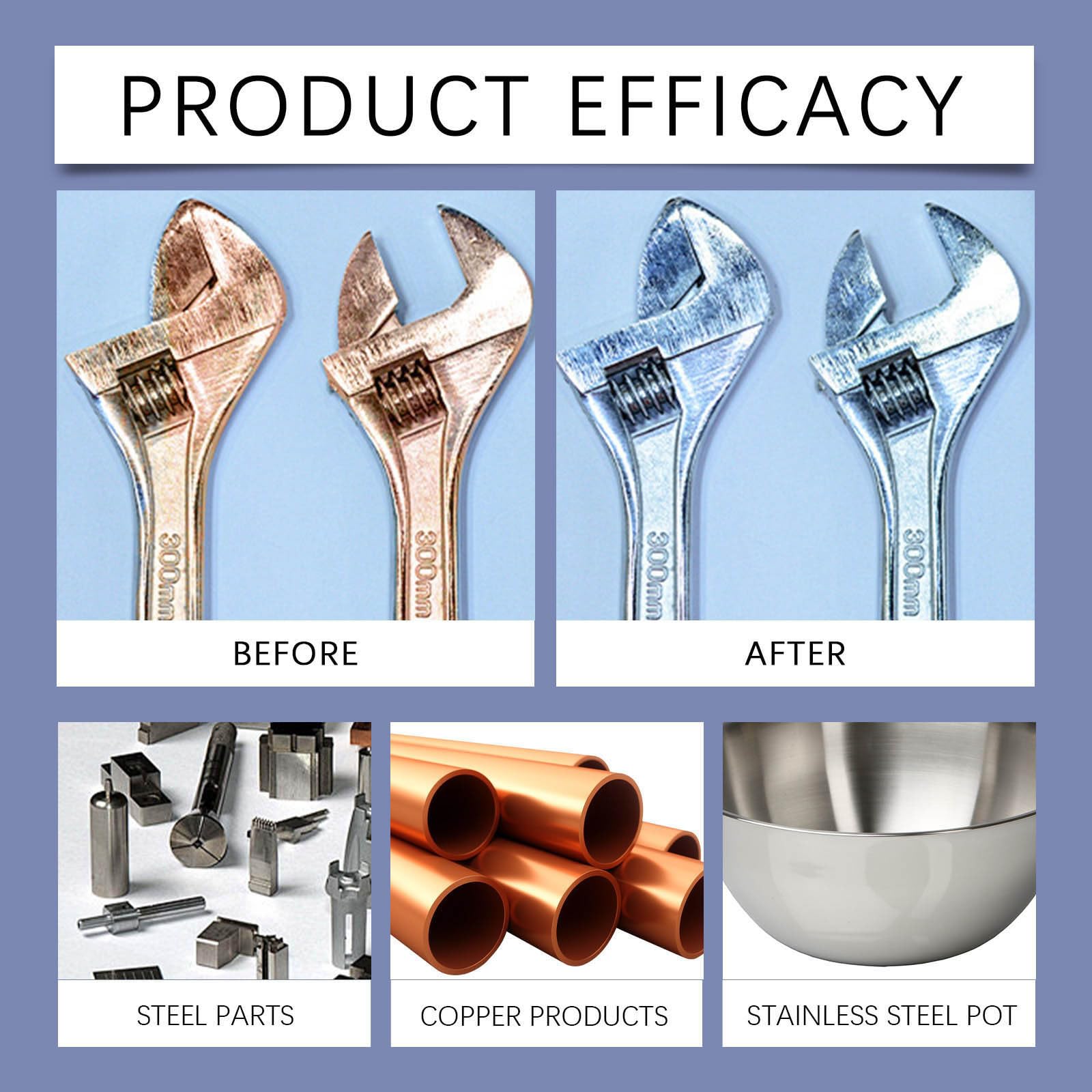 Starkes Rostlöser Für Metall, 500ml Hochleistungs-Metall-Rostentferner, Leistungsstarker Rostlöser Für Stahl, Rapid Rust Remover, Multifunktionaler Entroster Spray (500ML-2PC)