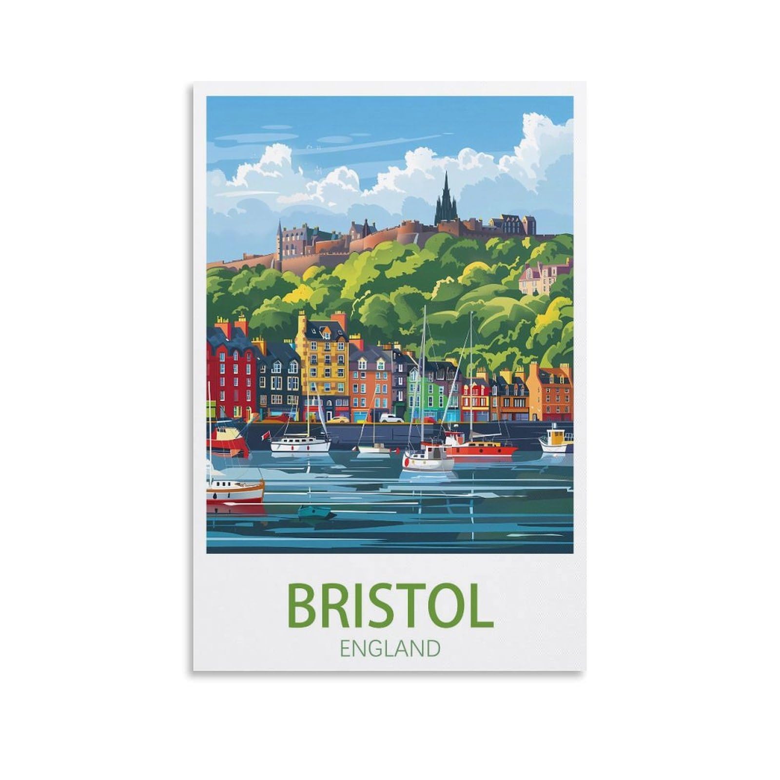 Ezmlfa A032 Diy Oil Painting Kits For Adults Kids，Bristol England Lake Paint By Number Kit On Canvas For Adults New Painters's Gift Diy Gifts 30X40cm