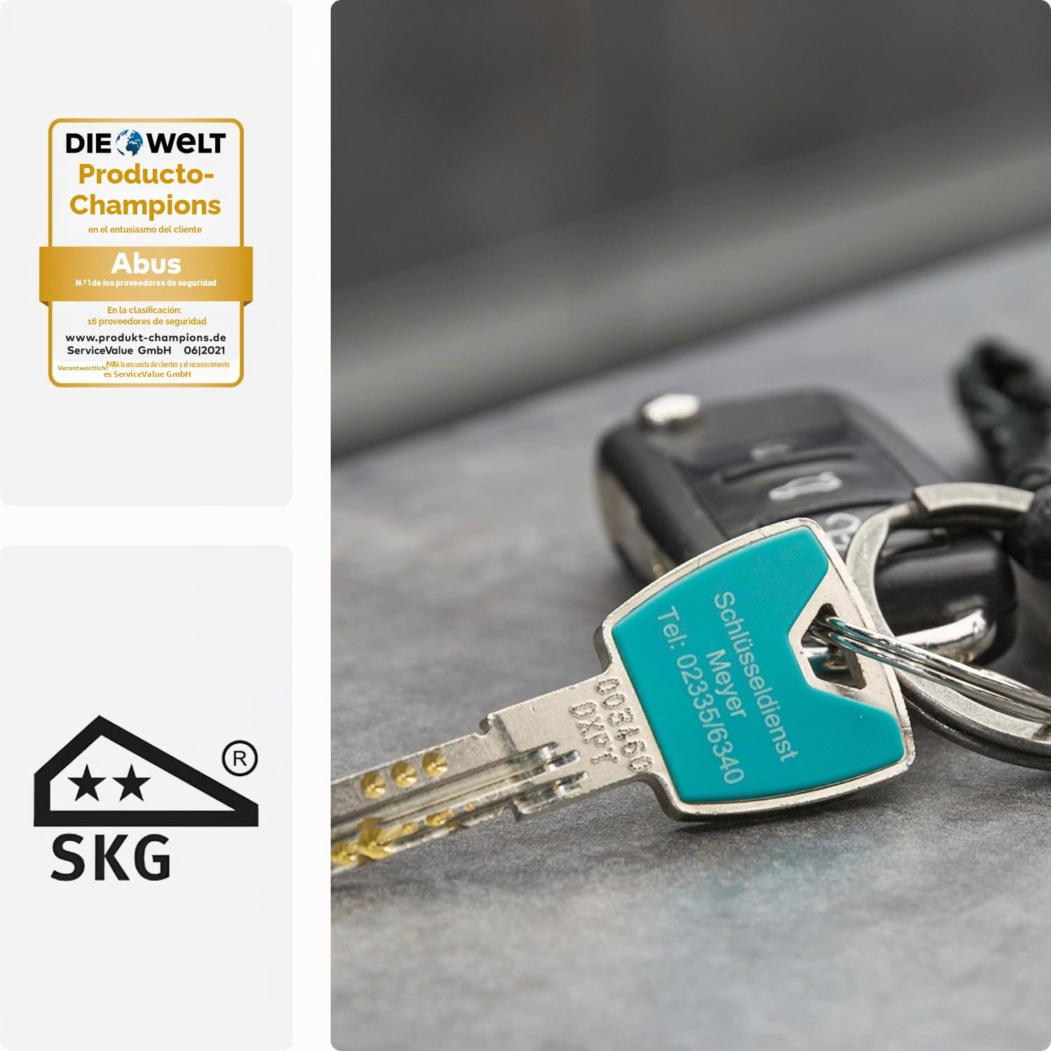 ABUS Cilindro de perfil XP20SN 40/55 - con tarjeta de seguridad y 3 llaves - 73739