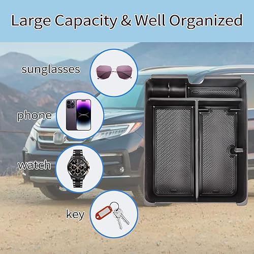 Miniatura 3 de Neepiar Bandeja organizadora de consola central compatible con Honda Pilot Sport 2023 2024EX-LTrailSportTouringElite Bandeja de inserción, caja de