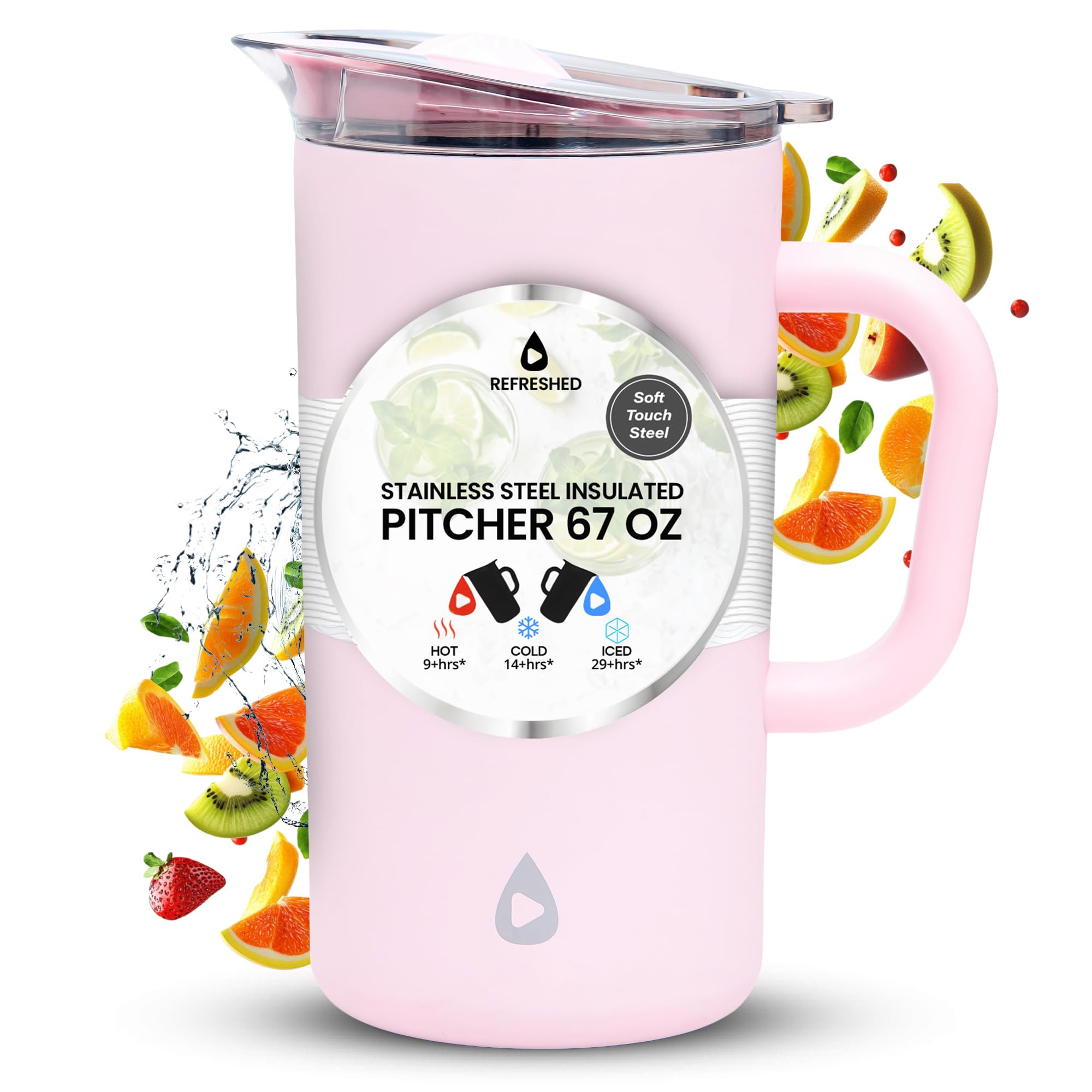 Amazon.com: Stainless Steel Insulated Pitcher With Lid - 67oz
