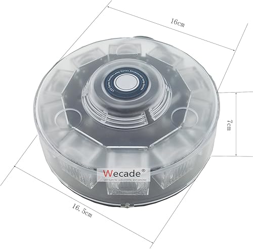 Miniatura 6 de 10 luces de advertencia parpadeante o baliza de montaje magnético Wecade para vehículos de emergencia, bomberos, alta intensidad, 30W, RojoAzul