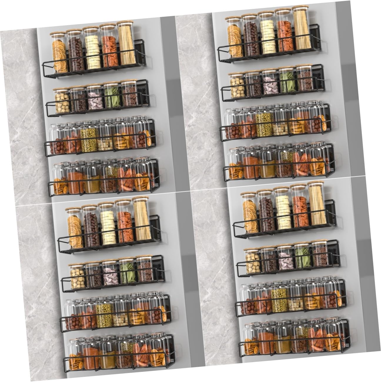 Didiseaon 4 Set Scaffale Magnetico Barattoli Di Spezie Con Etichetta Organizzatori E Contenitori Per Frigoriferi Organizzatore Frigorifero Contenitore Magnetico Per Spezie Black 4 Pezzi * 4