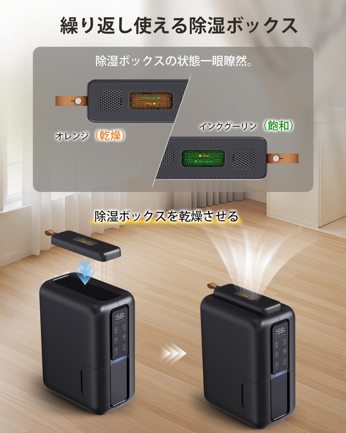 Amazon | Boweer 除湿機【凝縮&物理吸湿】無電源除湿ボックス 除湿器