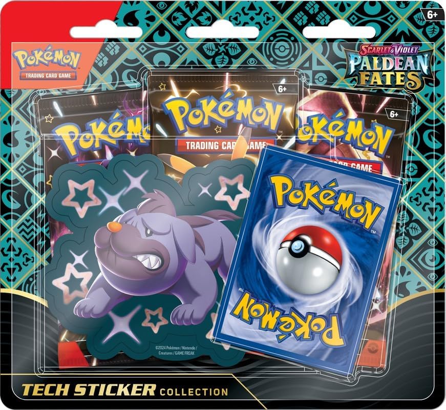 Pokemon Scarlet & Violet Paldean Fates Tech Sticker Collection | Shiny Maschiff
