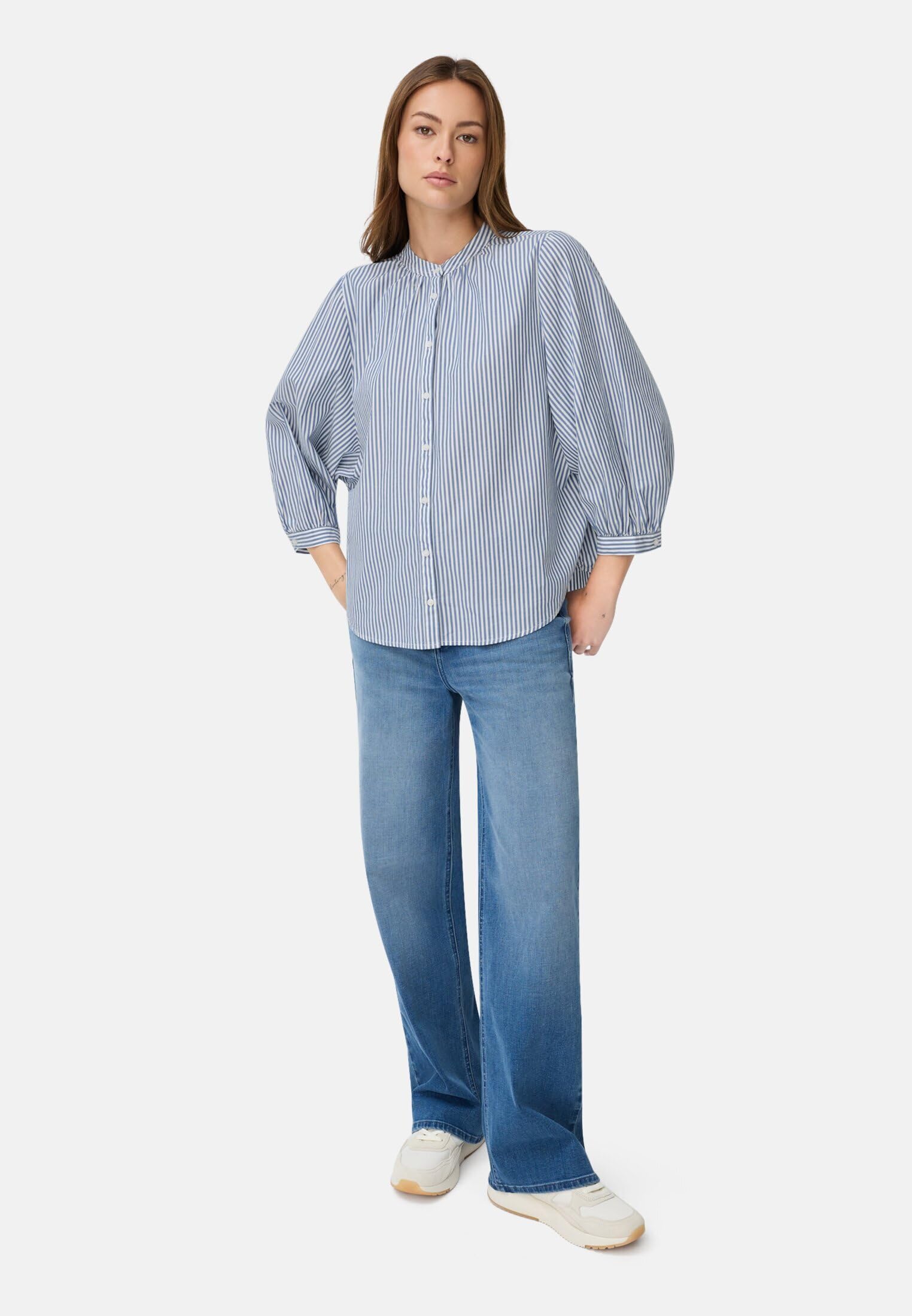 camel active Damen Bluse aus Reiner Baumwolle