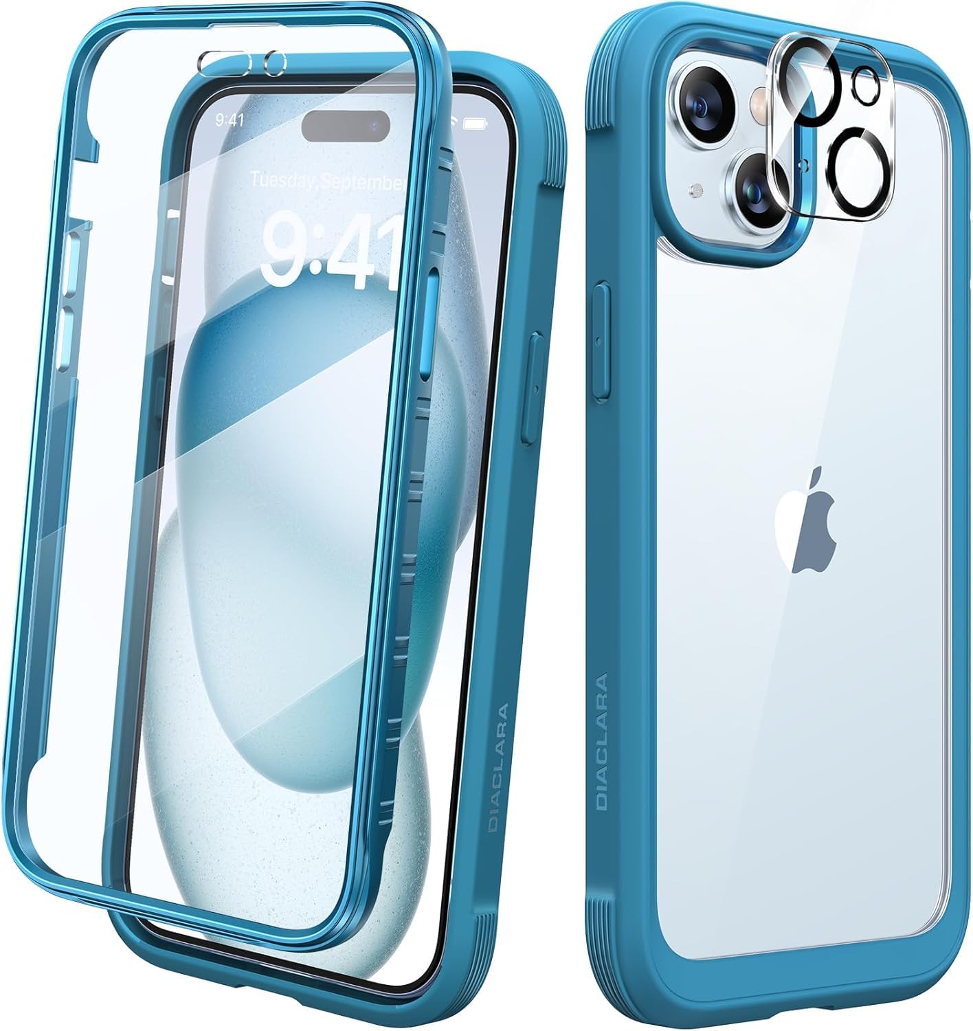 Diaclara für iPhone 17 Pro Hülle mit MagSafe, Militärschutz 360 Grad Vollschutz Schutzhülle mit integrierter Displayschutzfolie und Kameraschutz, Handyhülle Case für iPhone 17 Pro 6,3",Blau