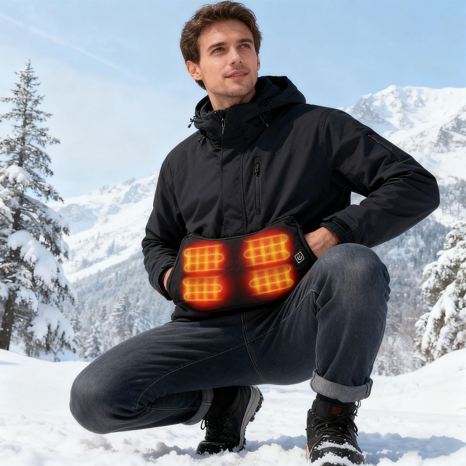 Scaldamani elettrico con cintura regolabile per clima freddo guanto termico per uso interno ed esterno scaldamani invernale