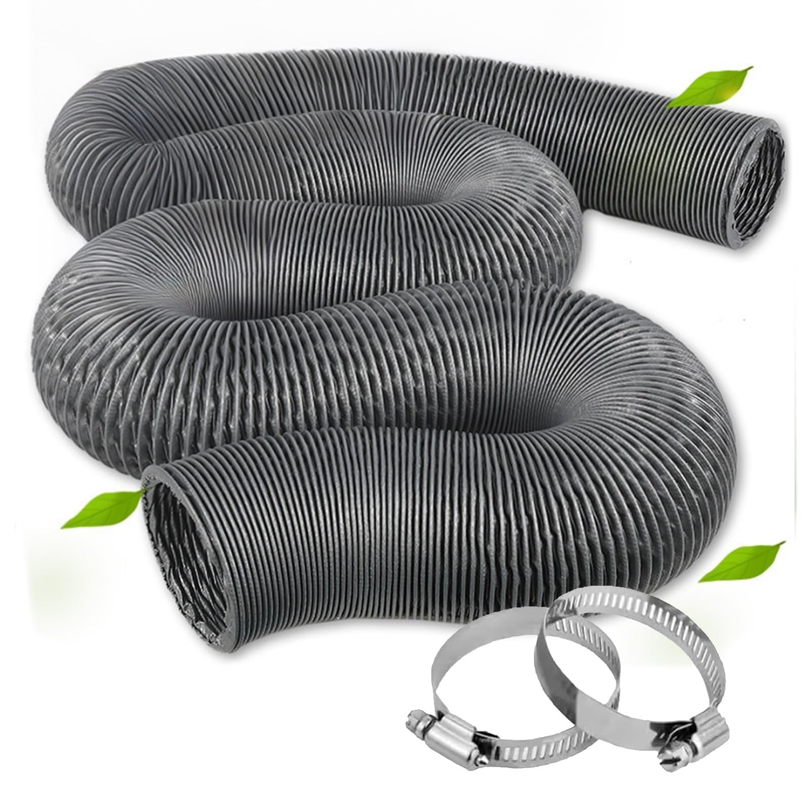 Tubo Flexible Manguera De Escape De Ventilación De 10m De Largo, Conducto De Extracción De Taller para HVAC/Invernadero/Espacio Reducido, Resistente Al Fuego(Dia 150mm(5 8/9in))