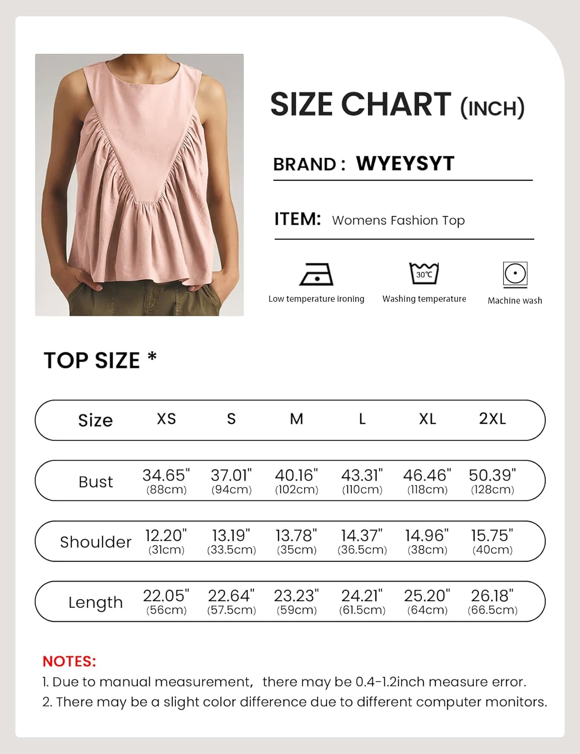Wyeysyt Peplum Tops for Women Shirred Swing Tank Tops Pleated Flowy Vest Casual Sleeveless Blouse Loose Fit Ruffled Shirts - Image 7