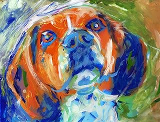 Beagle Painting Wall Art Print, Colorful Beagle Art, Beagle owner Gift, Beagle Dog Art, Dog Wall Art Print, Colorful Beagle Dog Painting Decor