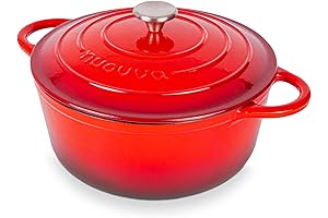 Cast Iron Dutch Oven with Lid – Non-Stick Ovenproof Enamelled Casserole Pot