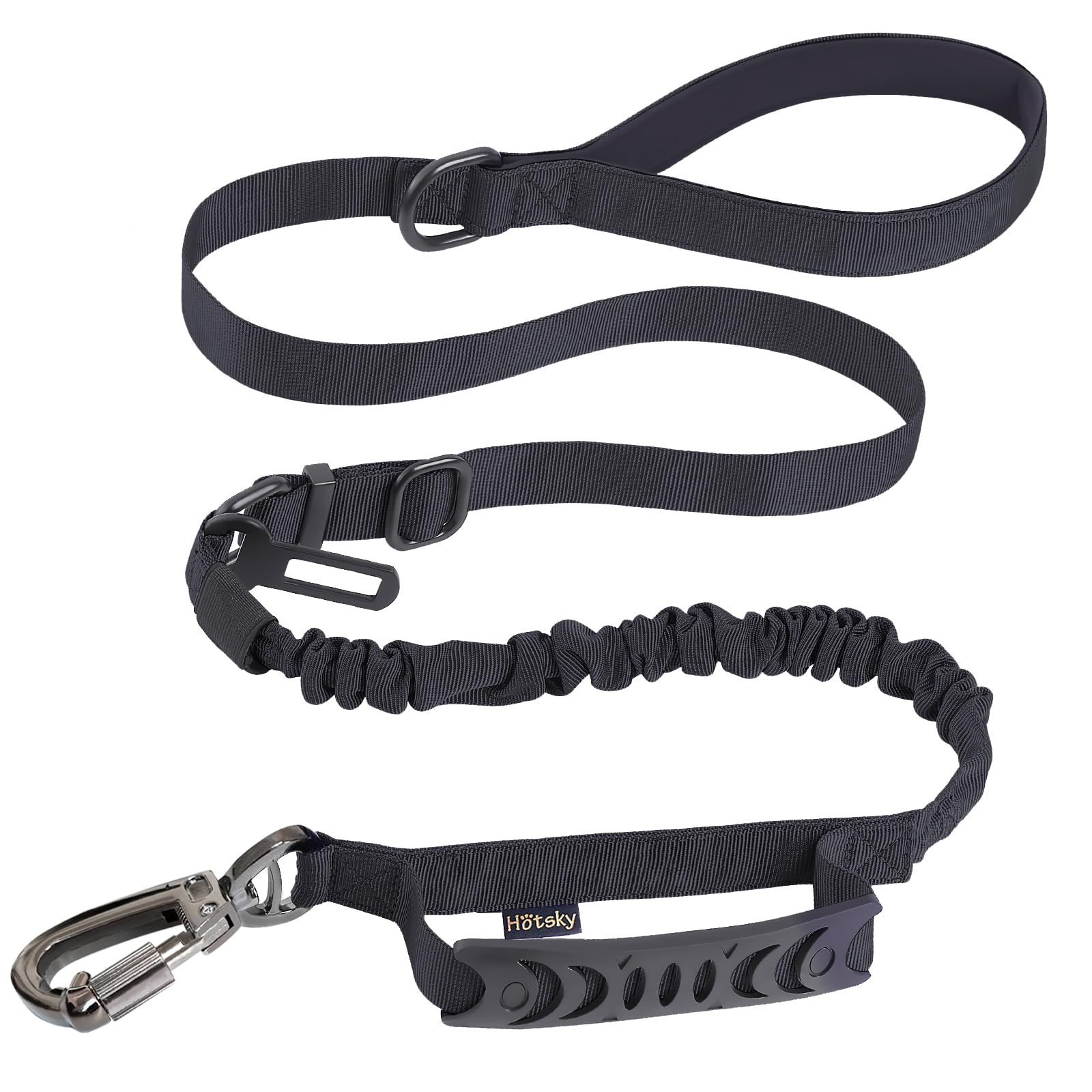 Hotsky Tactical Dog Leash Heavy Duty for Medium Large Dogs That Pull,4-6Ft Strong Bungee Shock Absorbing No Pull Dog Leash with Padded Double Handle