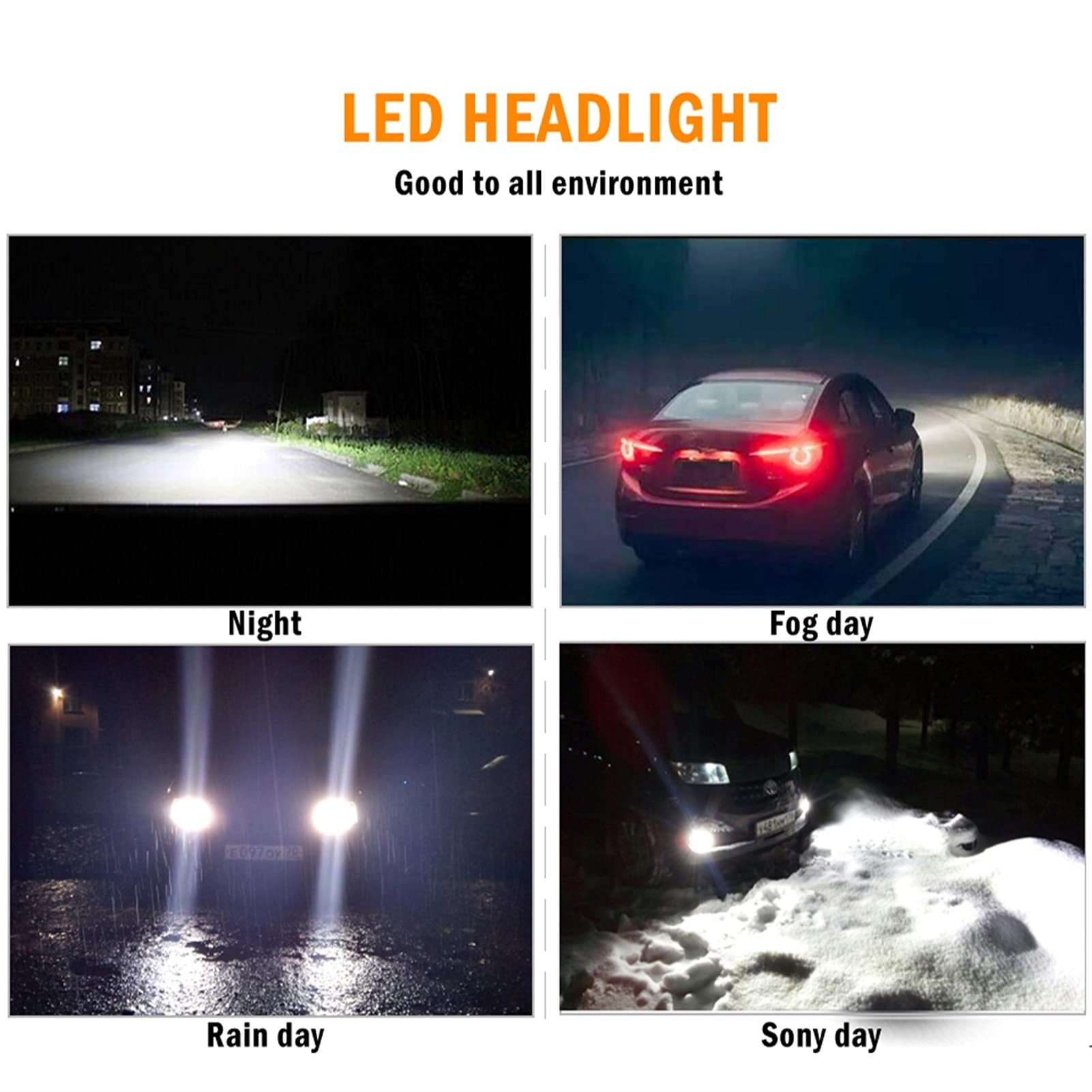Faros EMC CSP LED 9005 /HB3 9006 /HB4 HB3 9004 9007 H3 6000lm Cariño del Coche Bombillas First Lights Lámpara Blanco 5700K 12V 24V H7 H4 H1 H1 H1 (Socket Type : 9005/HB3)