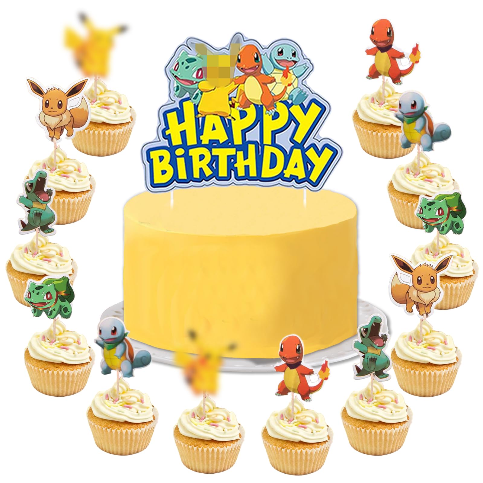 YOGARTH 25 Stück Tortendeko Jungen Mädchen, Kuchen Deko Kindergeburtstag, Tortendekoration Cake Topper Set, Happy Birthday Topper für Kinder Geburtstag Party Kuchen Dekoration Supplies (B)