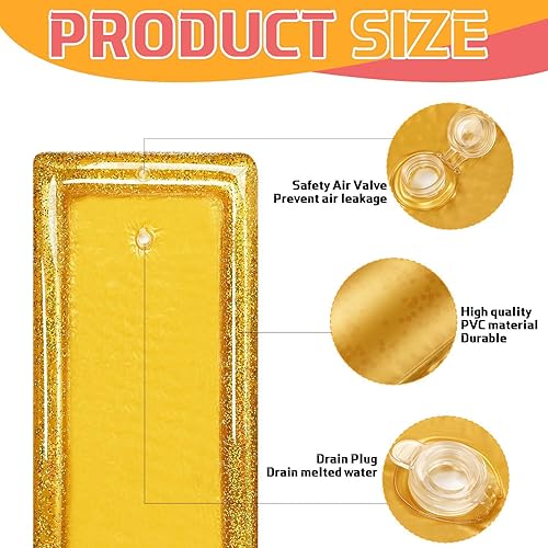 Miniatura 3 de Enfriador inflable de bufett, 2 piezas, enfriador de alimentos inflable, bandeja de bar inflable con confeti brillante para servir alimentos,