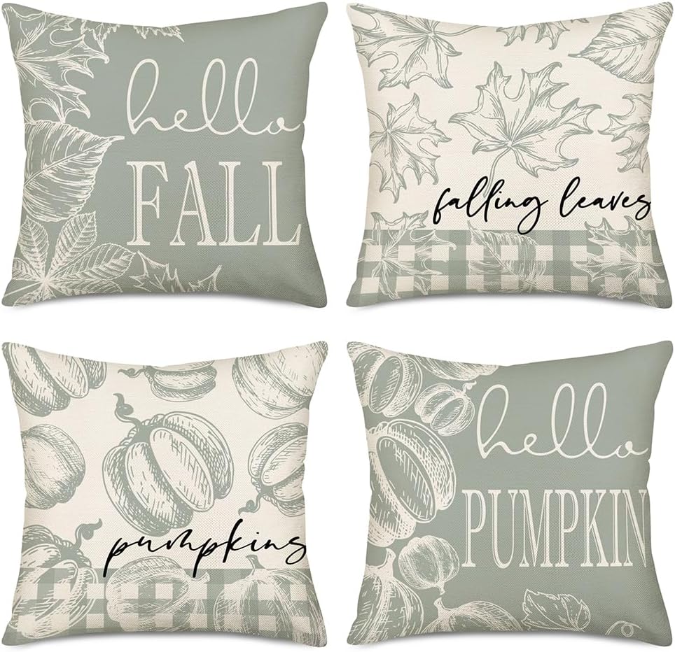 Xihomeli Fall Decorative Throw Pillow Covers 22x22 Set of 4