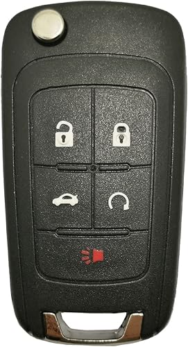 J-ACCES - Funda para llavero de automóvil para Chevy Chevrolet Camaro Cruze de 5 botones, sin cortar, plegable, sin llave, para entrada remota,