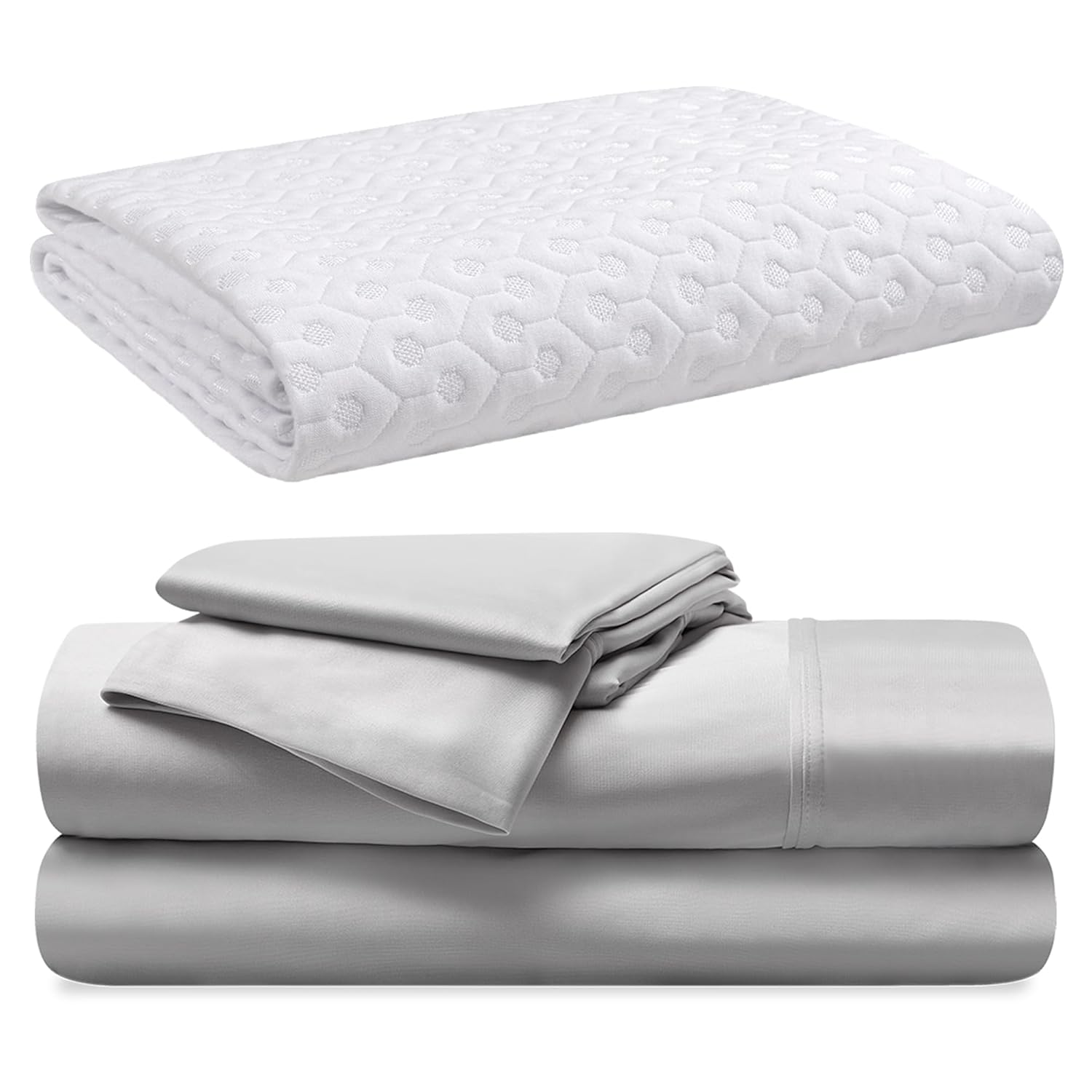 Bedgear Dri-Tec Performance Mattress Protector and Bed Sheet Set Bundle - Queen - Moisture Wicking Waterproof Temperature Regulating