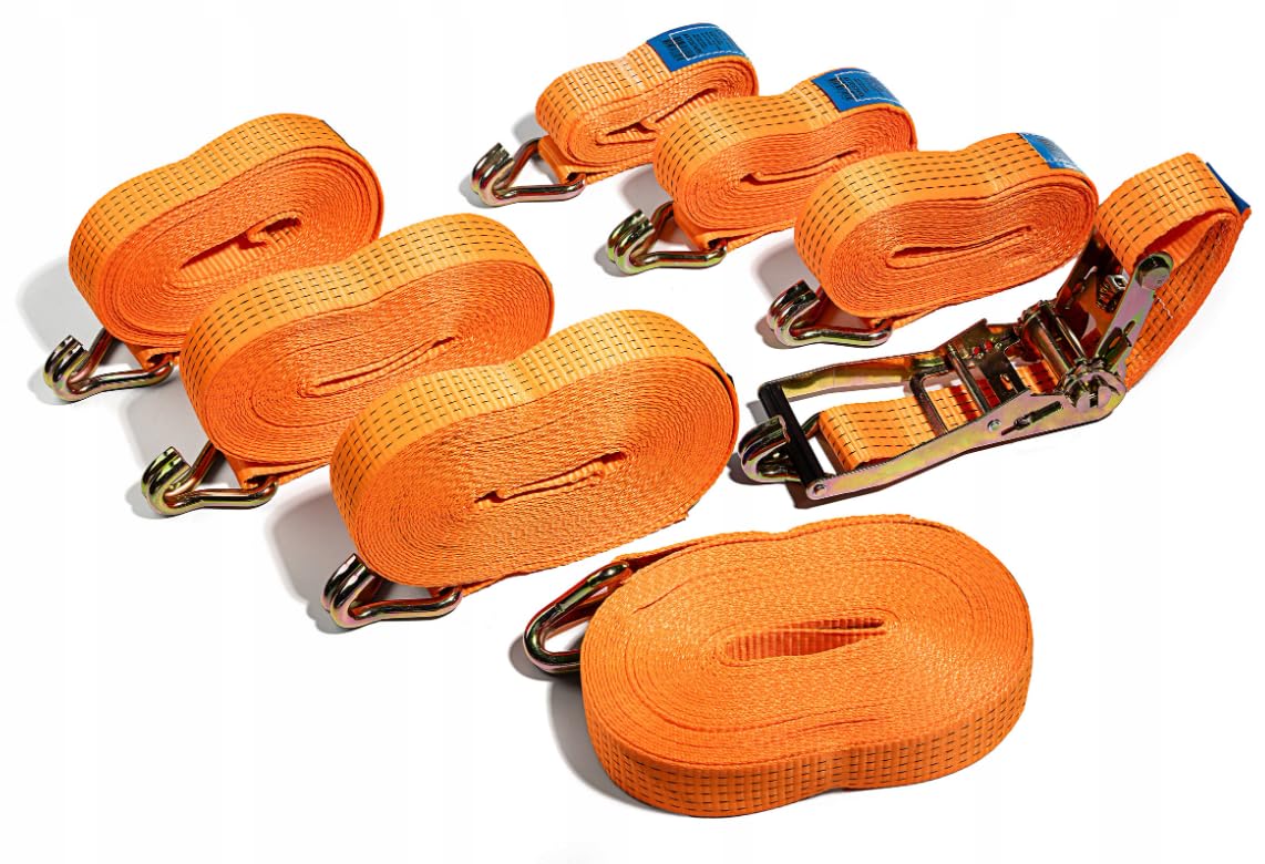 Spanngurte Set 4X 4 m x 50 mm – 5000 kg – mit Ratsche & Haken – inkl. 4 Kantenschützer – TÜV GS geprüft – Zurrgurte für Ladungssicherung, LKW, Anhänger & Transport