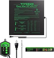 Vista 12 de VIVOSUN Juego combinado de tapete térmico de plántulas de 10 x 20.75 pulgadas y termostato digital, almohadilla térmica hidropónica cálida