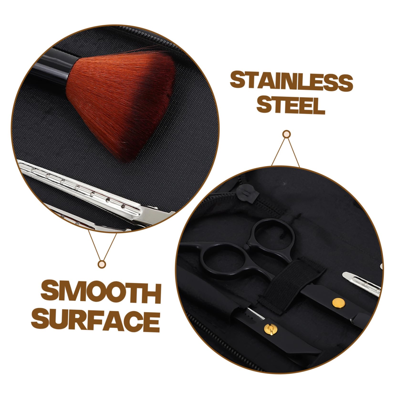 Juego de Tijeras para Cortar el Pelo Profesional de Acero Inoxidable Negro, Resistentes Enredos para Peluquería en Casa o Salón