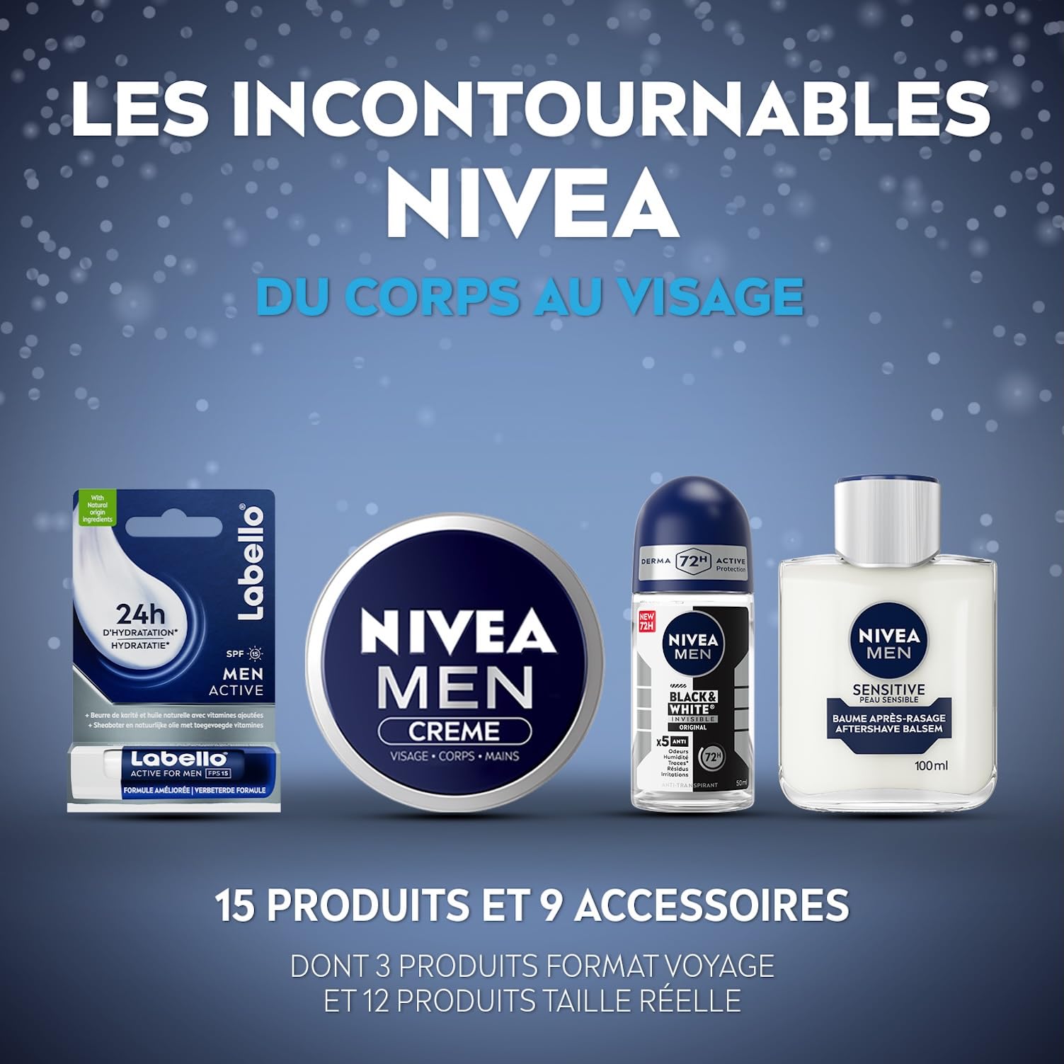 NIVEA MEN - Calendrier de l'Avent Homme Édition 2025 - Coffret Cadeau Beauté - Soins Visage, Corps & Lèvres + Accessoires - 24 Fenêtres Surprises - 1pce