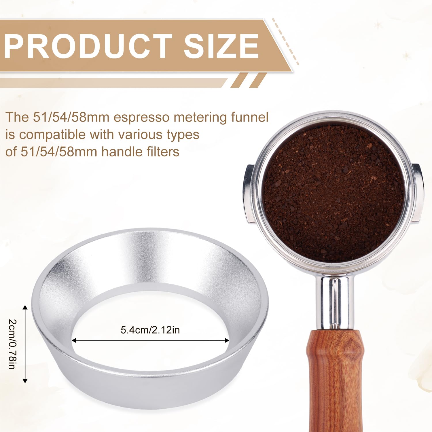 54mm Espresso Dosing Funnel, Portafilter Funnel - Image 2
