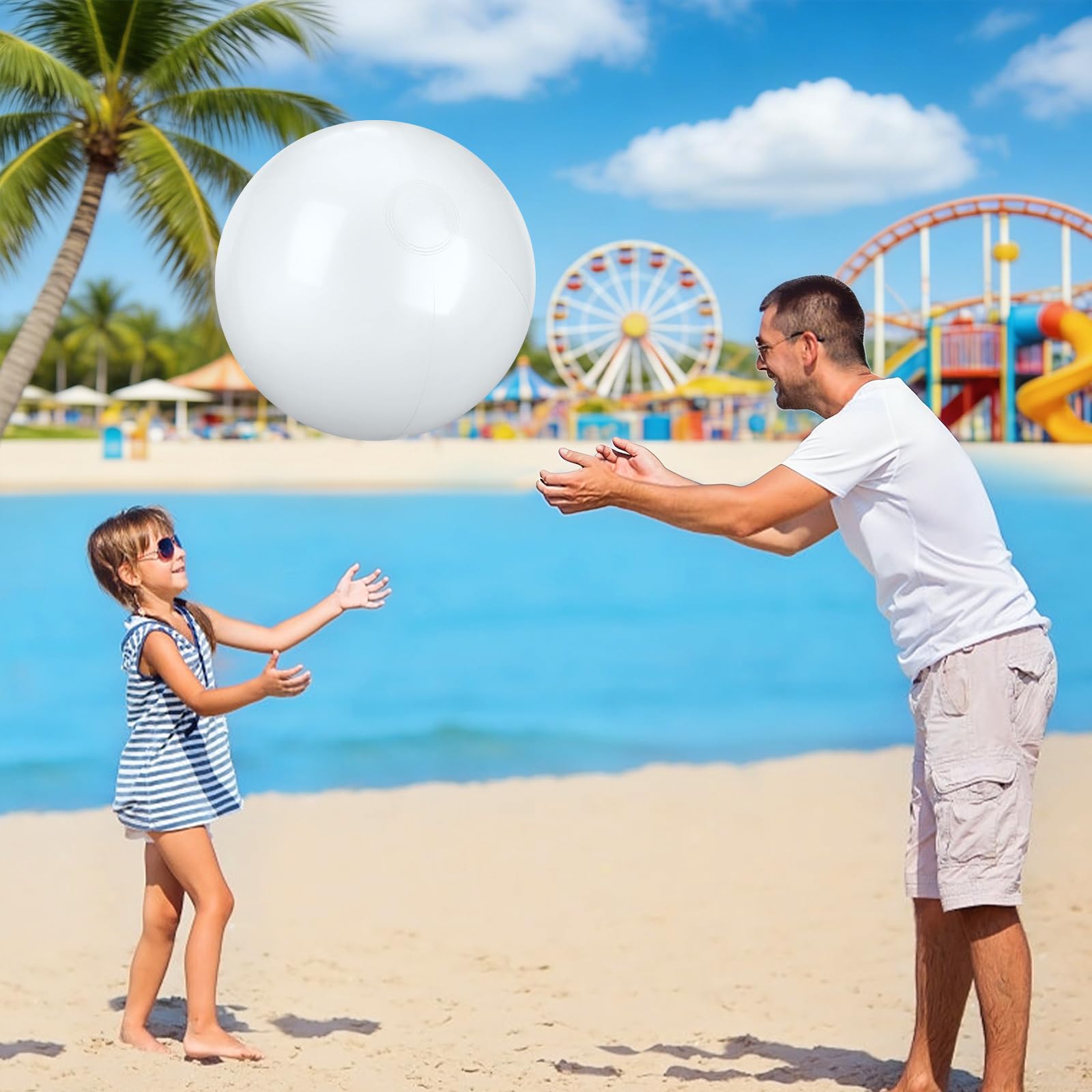 2 pelotas de playa hinchables de 61 cm de PVC, grandes pelotas de playa inflables para piscina, playa, fiesta en el jardín y verano — view 5